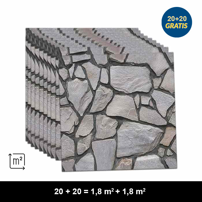 RocksWall, three-dimensional wall stickers with rock effect (10 pcs.) (1+1 FREE ) - Image 2