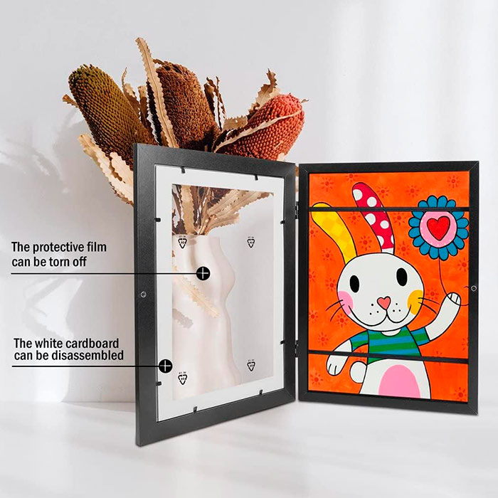 The frame door opens 180 degrees and has a magnet for easy closing!