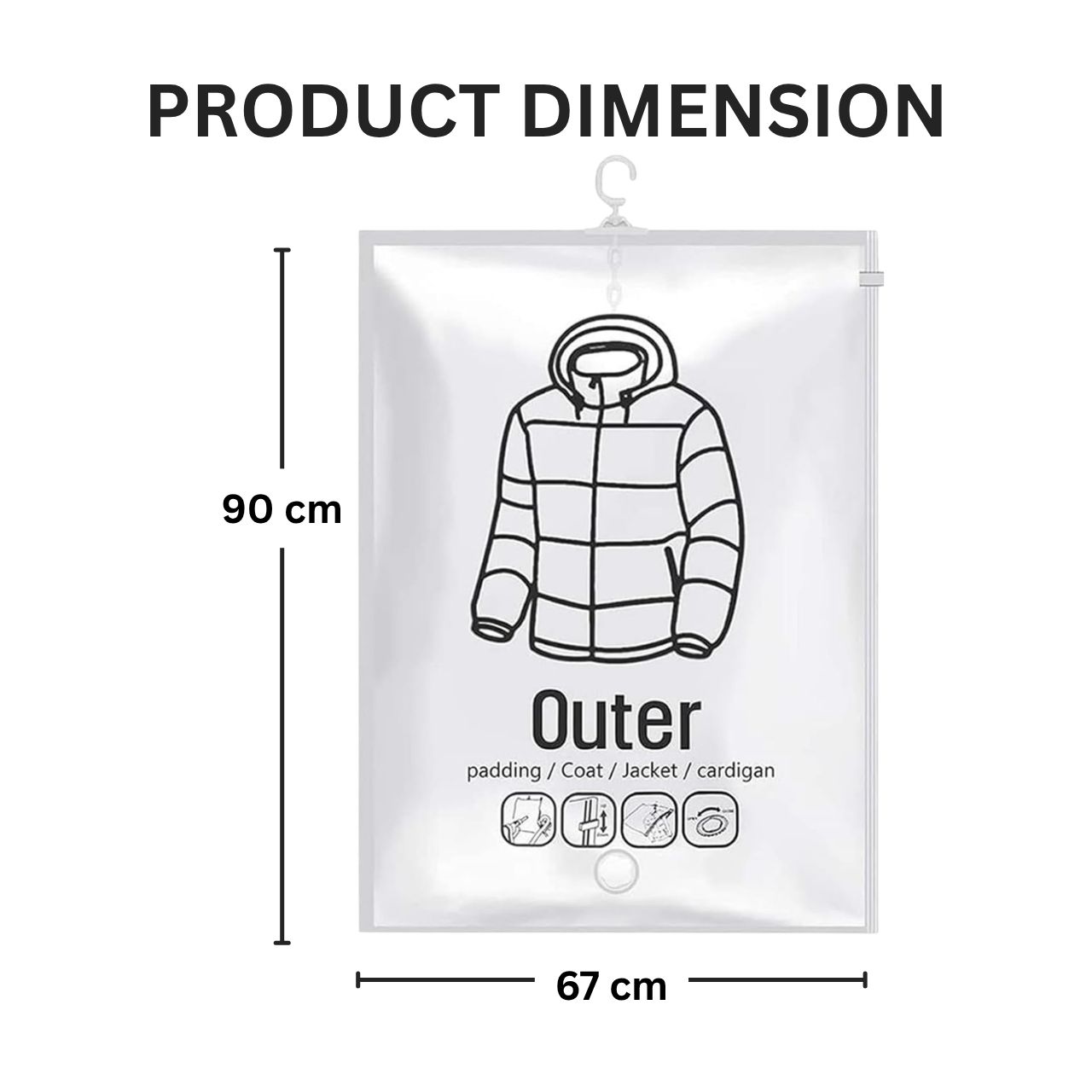 Bagsy, hanging vacuum bags for storing clothes (4 pcs.) - Image 3
