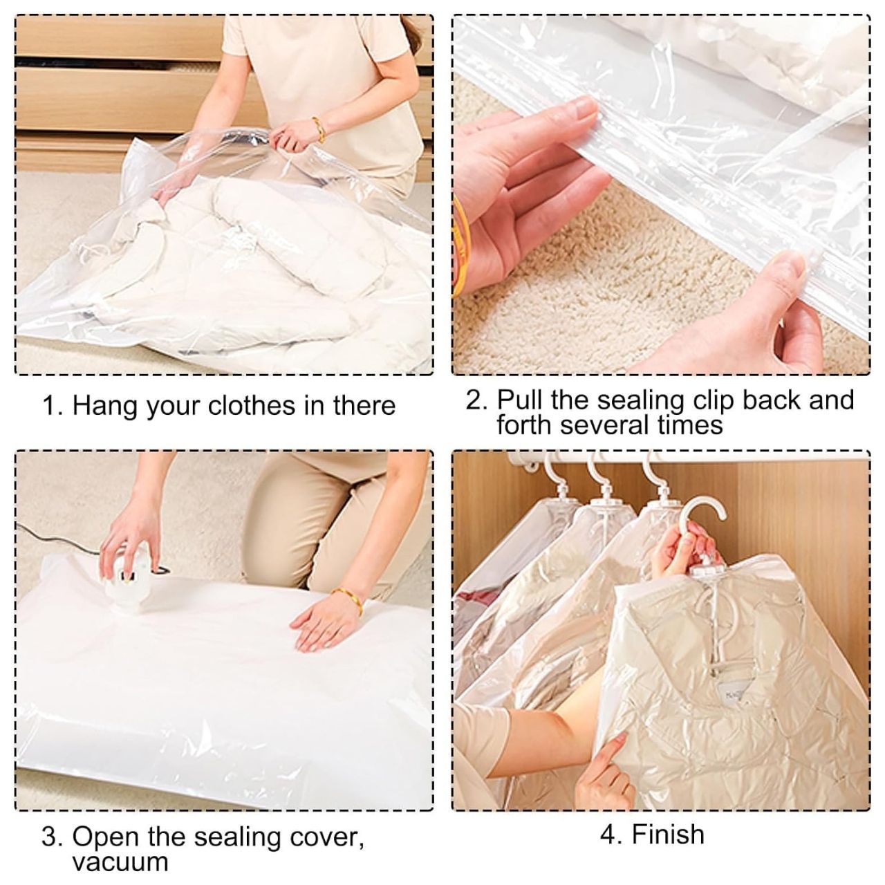 Bagsy, hanging vacuum bags for storing clothes (4 pcs.) - Image 8