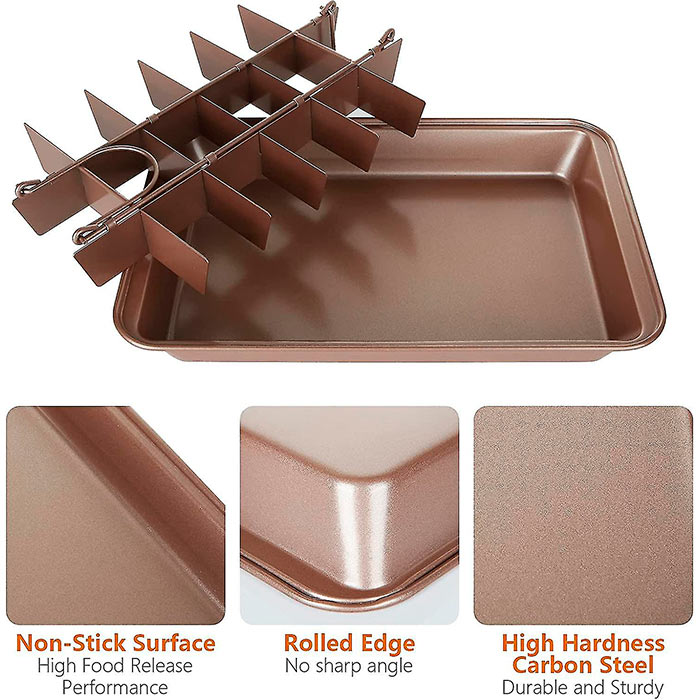 The divider divides the mass in the baking tray into 18 pieces of pastry.