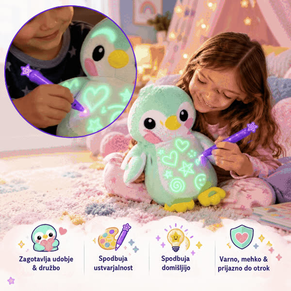 Glow-in-the-dark plush penguin, BestFriend - video