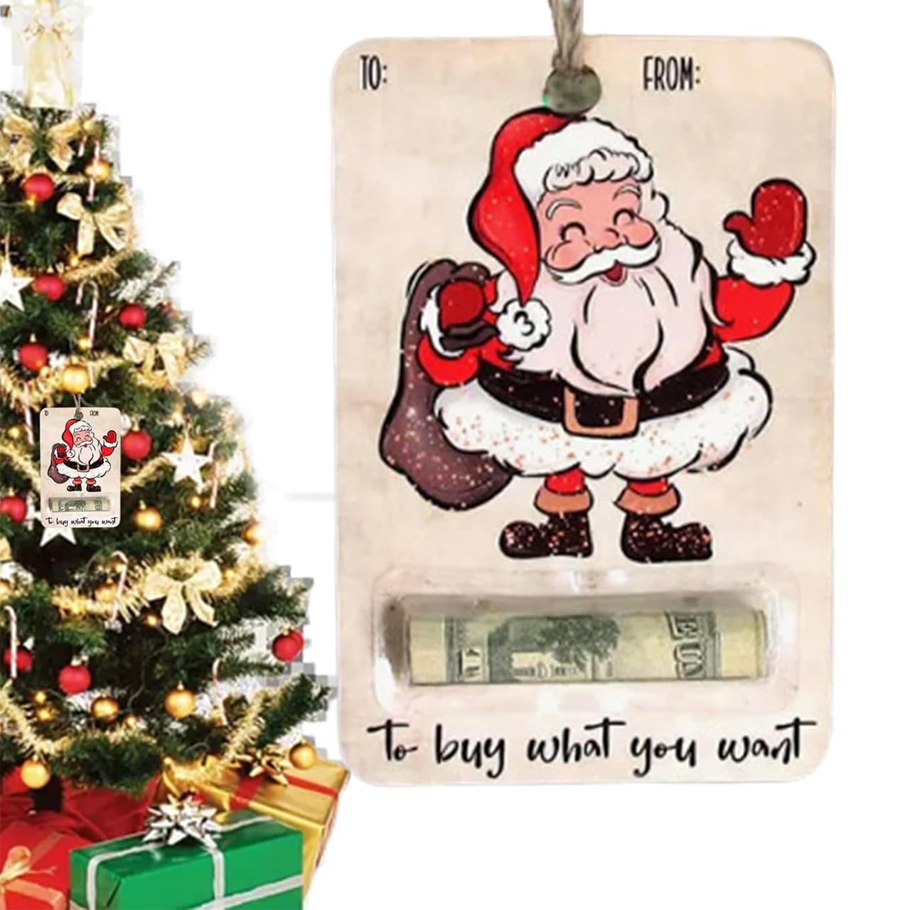 A festive card with a money compartment!