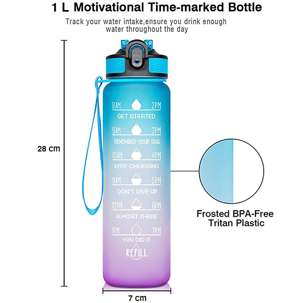 BottleBundle, Motivational Water Bottle + 5-Piece Set of Exercise Elastics - Image 9