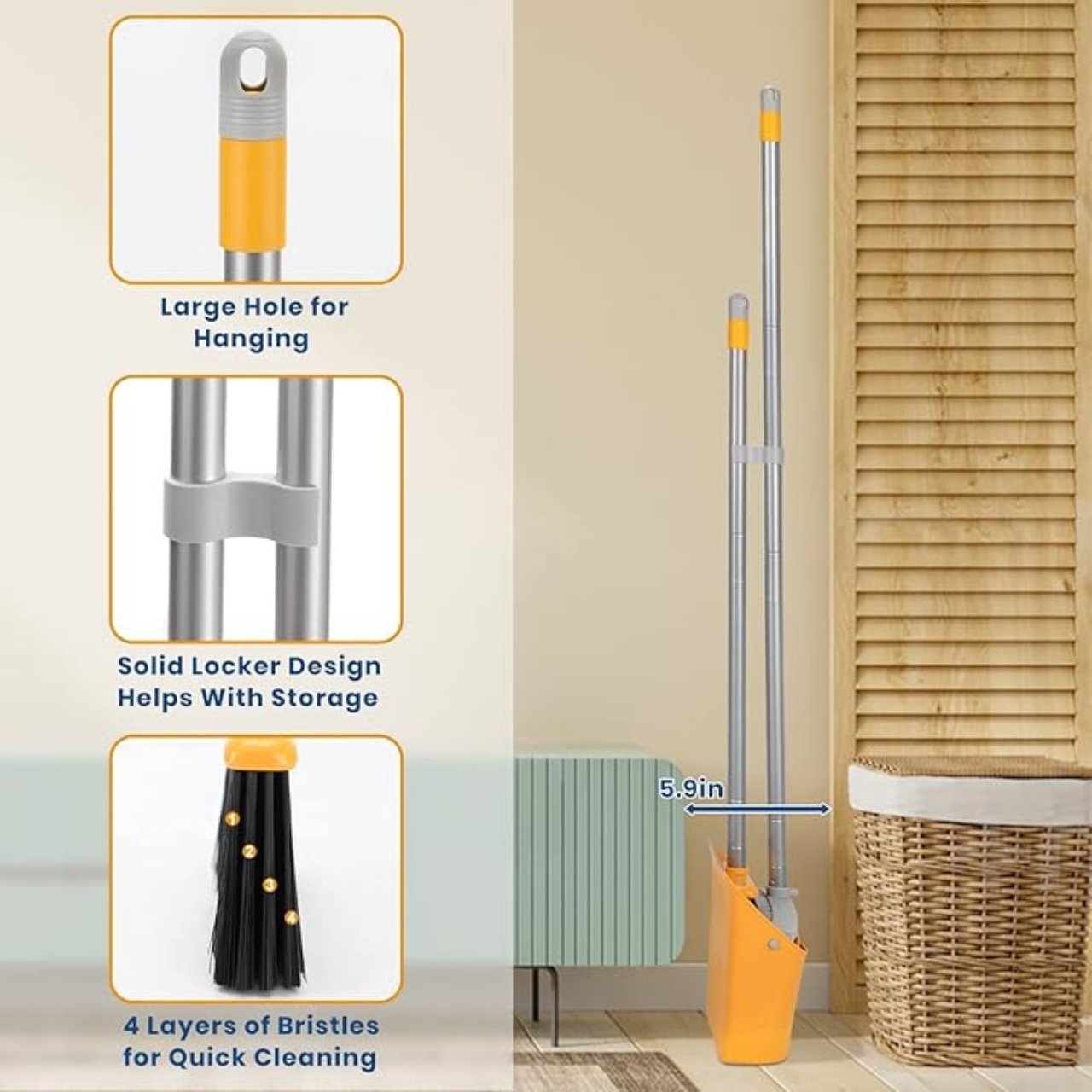 The telescopic handle makes it comfortable to use standing up - without the effort of bending down.