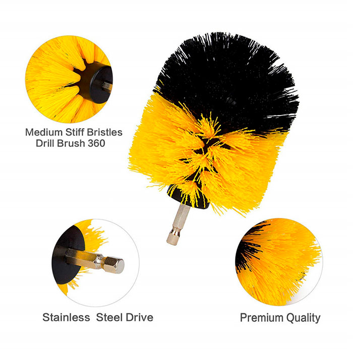 BrushDrill, Cleaning Brush Set - 3 different attachments for power drill - Image 4
