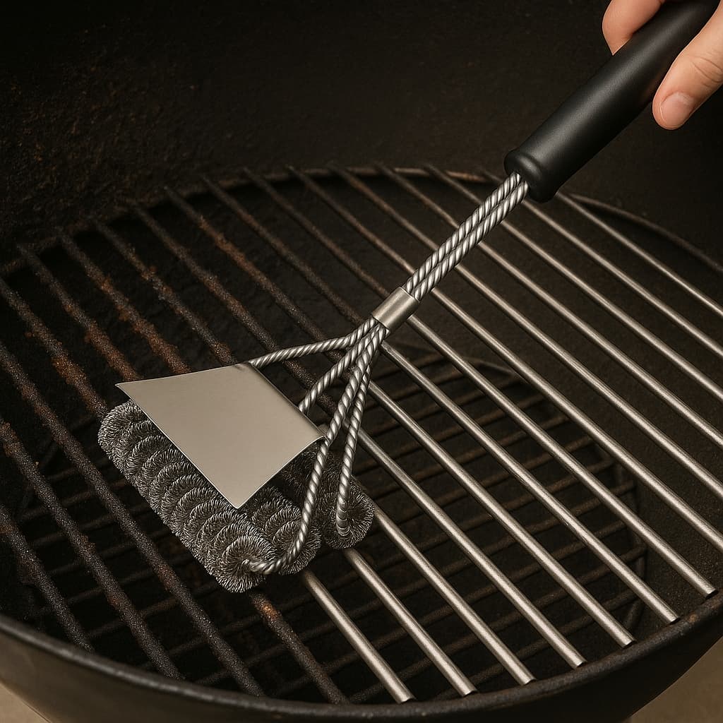 Thanks to the wide and stable scraper, you'll clean the grill surface much faster than with the usual narrow attachments.