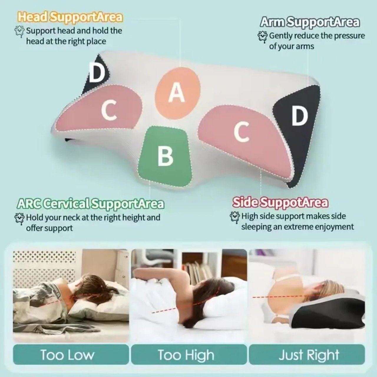 ButterflyPillow, ergonomic memory foam pillow - Image 7