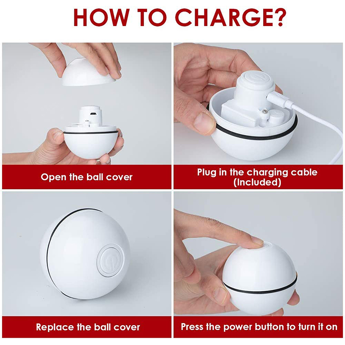 It's easy to use, you press a button after filling it, put it on the floor and it starts moving!