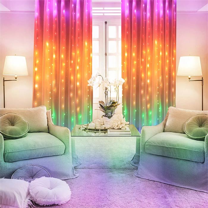 ColorfulCurtain, a light curtain with 300 coloured LED lights - Image 9
