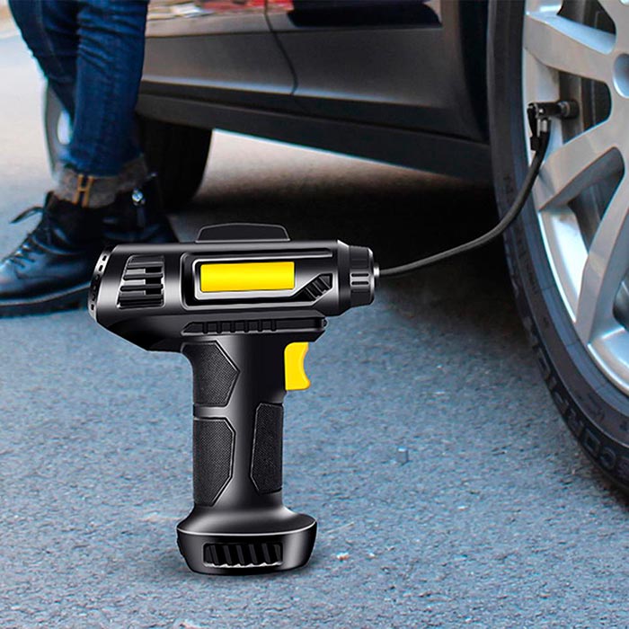 A small but powerful compressor will fill your tyres fast!