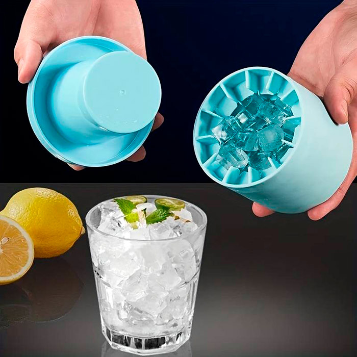 Get the ice cubes out of the model by simply pressing the soft silicone!