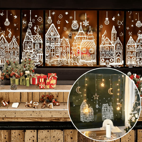 DecalsSnow, window stickers with winter motif (4 pcs.) - video