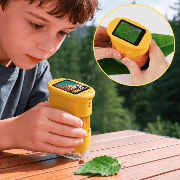 Portable digital microscope for children, DigScope - video
