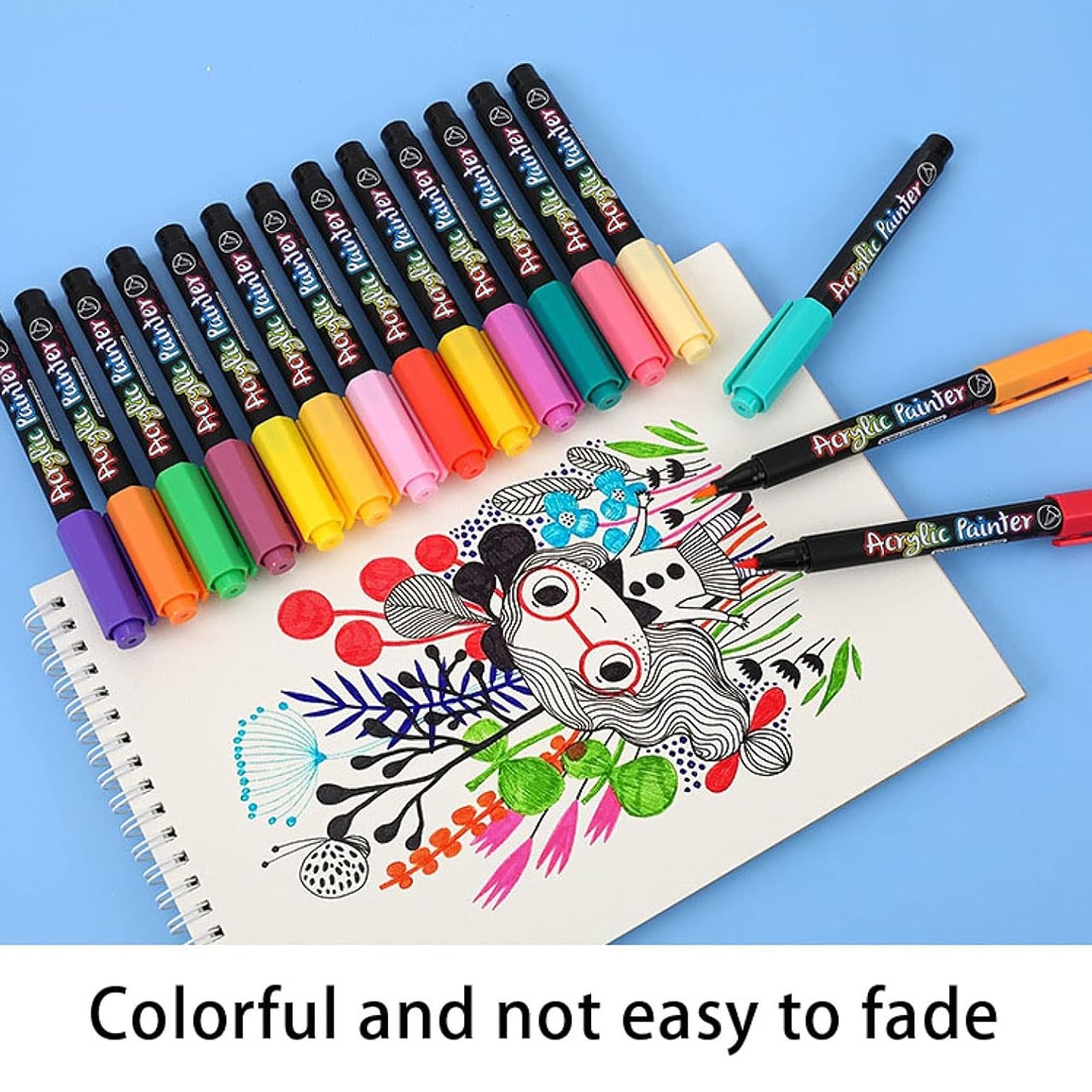 Acrylic markers are suitable for creating on wood, glass, stone, paper, wood, etc. The possibilities are endless!