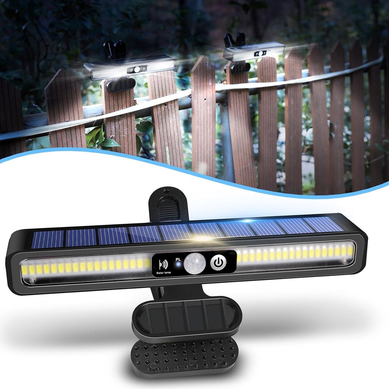 LampClip, outdoor solar lamp with motion sensor