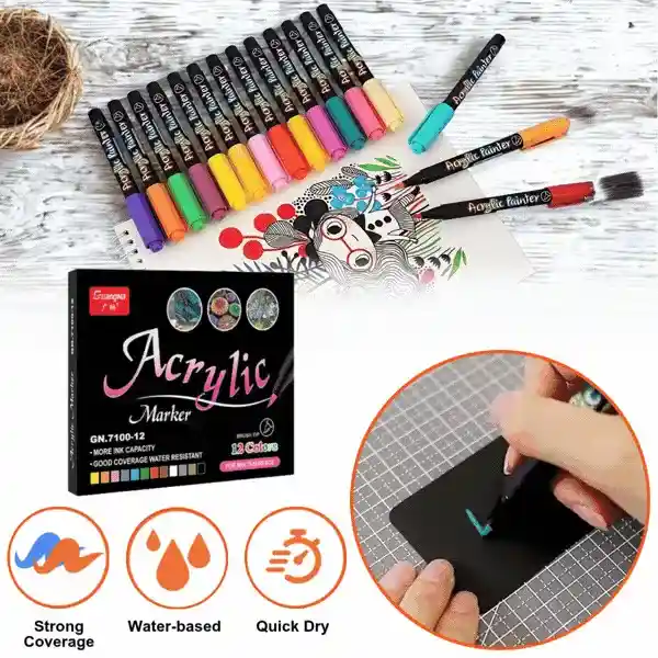 PaintAcrylic, acrylic markers (12 pieces)