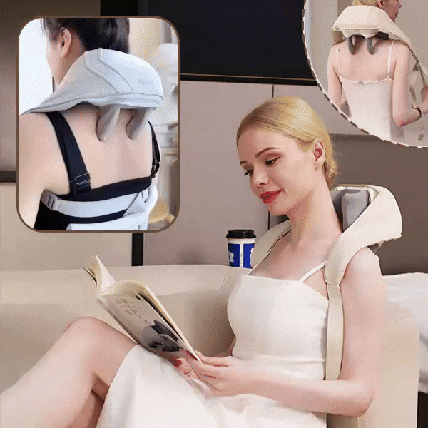 Neck and back massager with heat, ELEMAS