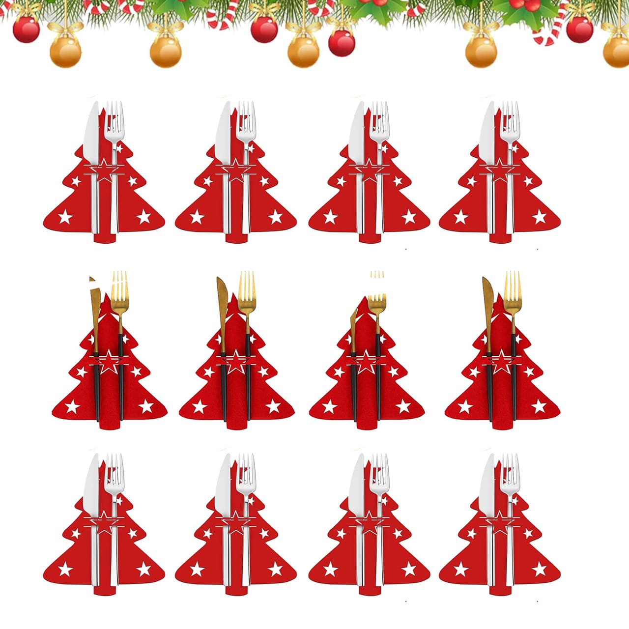 Festives, 12-piece Christmas cutlery set - Image 2