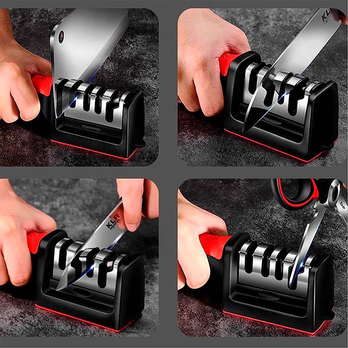 FineCut makes sharpening kitchen knives, scissors and other tools simple and precise.