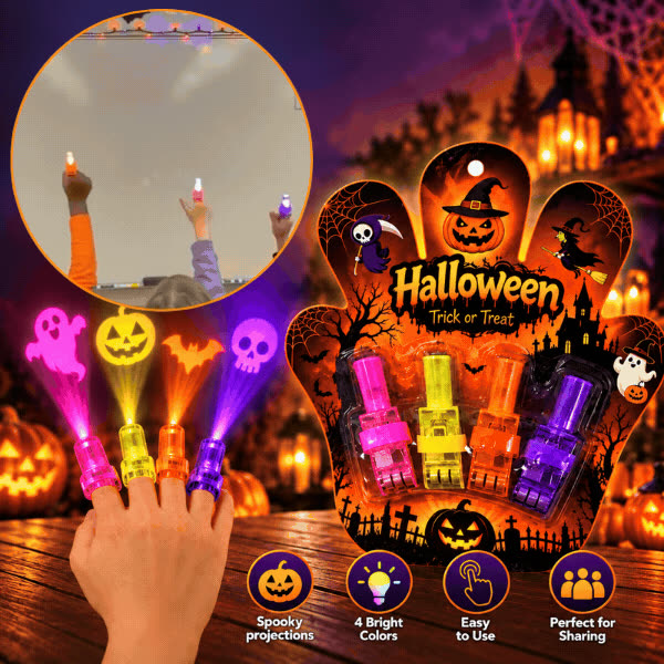 LED Finger Projectors – Halloween, FingerLights - video