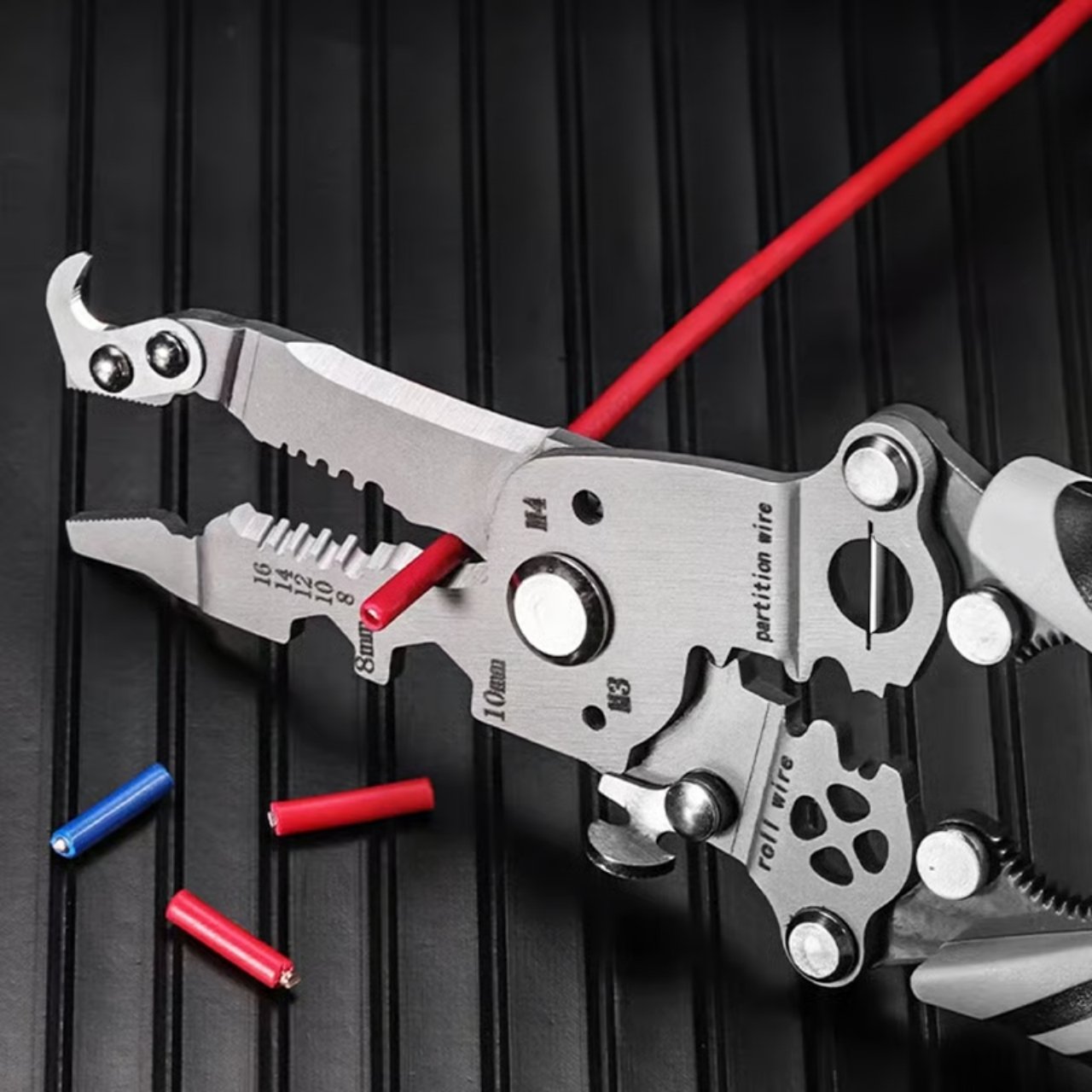 Precision cutting and stripping of wire insulation