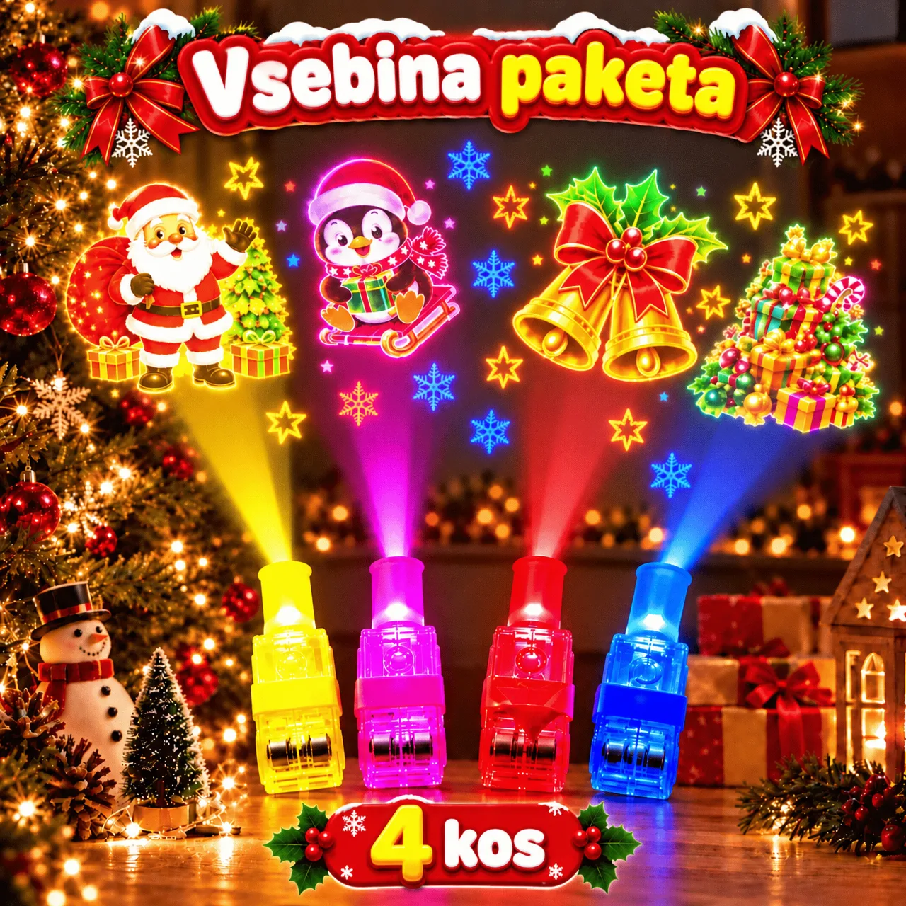 LED Finger Projectors with Christmas Designs, FunLights - Image 2