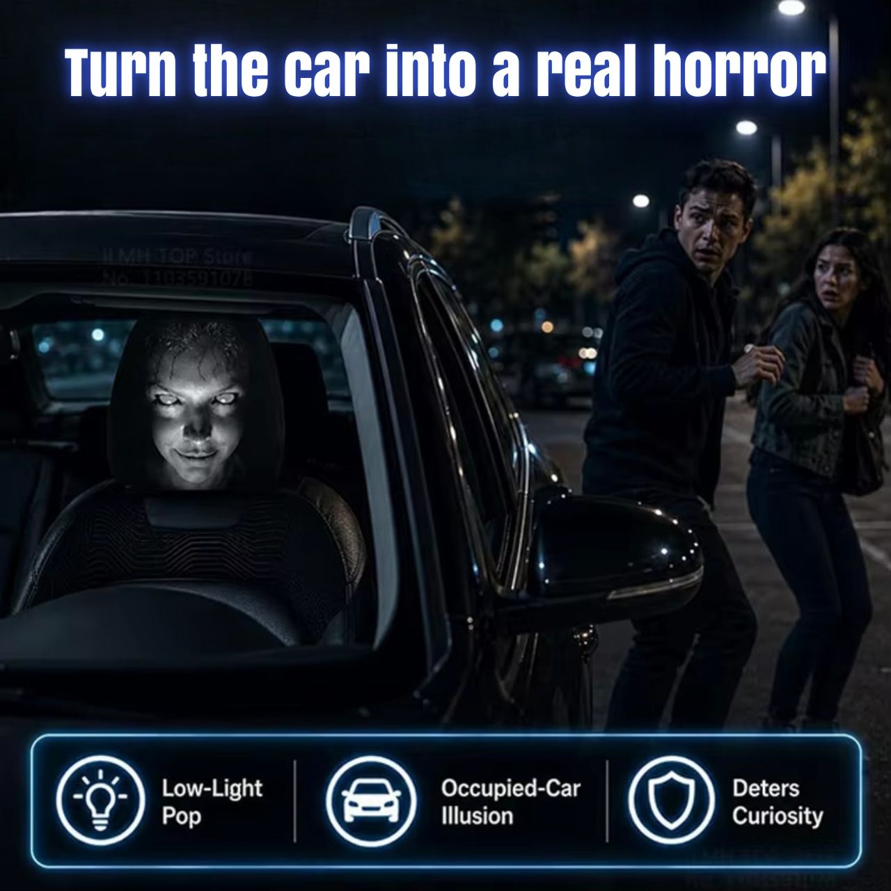 Scary car headrest covers (2 pieces), GhostFace - Image 5