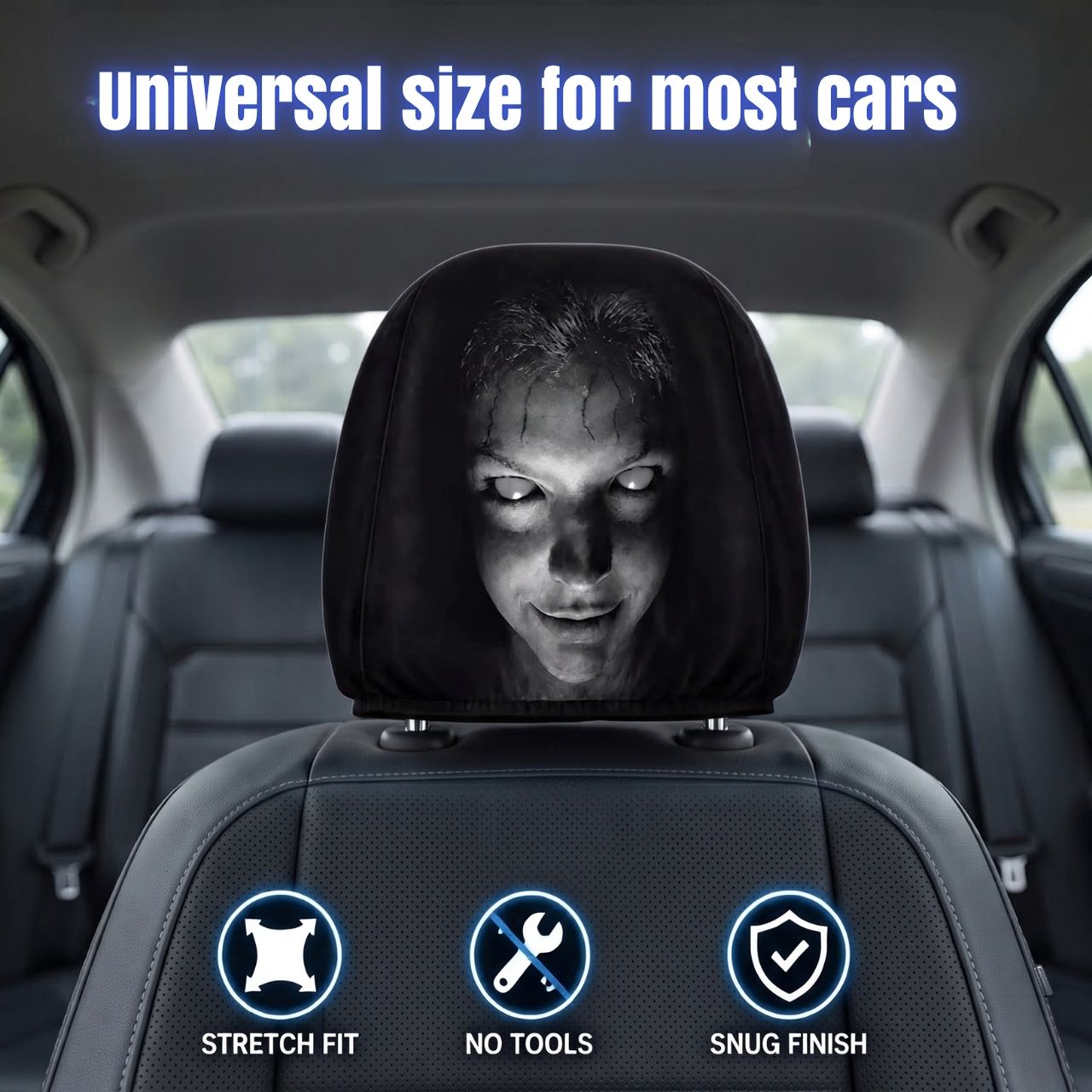 Scary car headrest covers (2 pieces), GhostFace - Image 6
