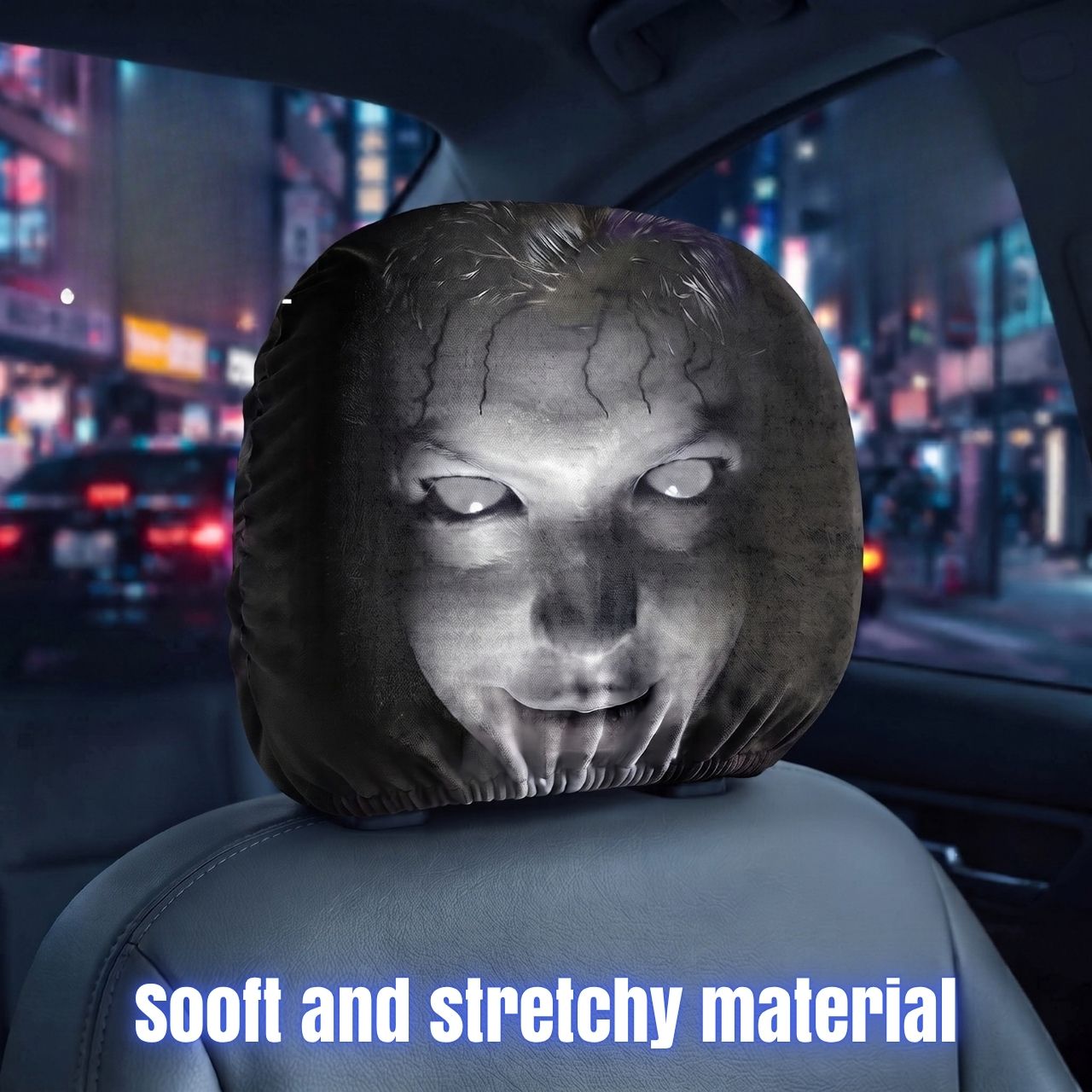 Scary car headrest covers (2 pieces), GhostFace - Image 7