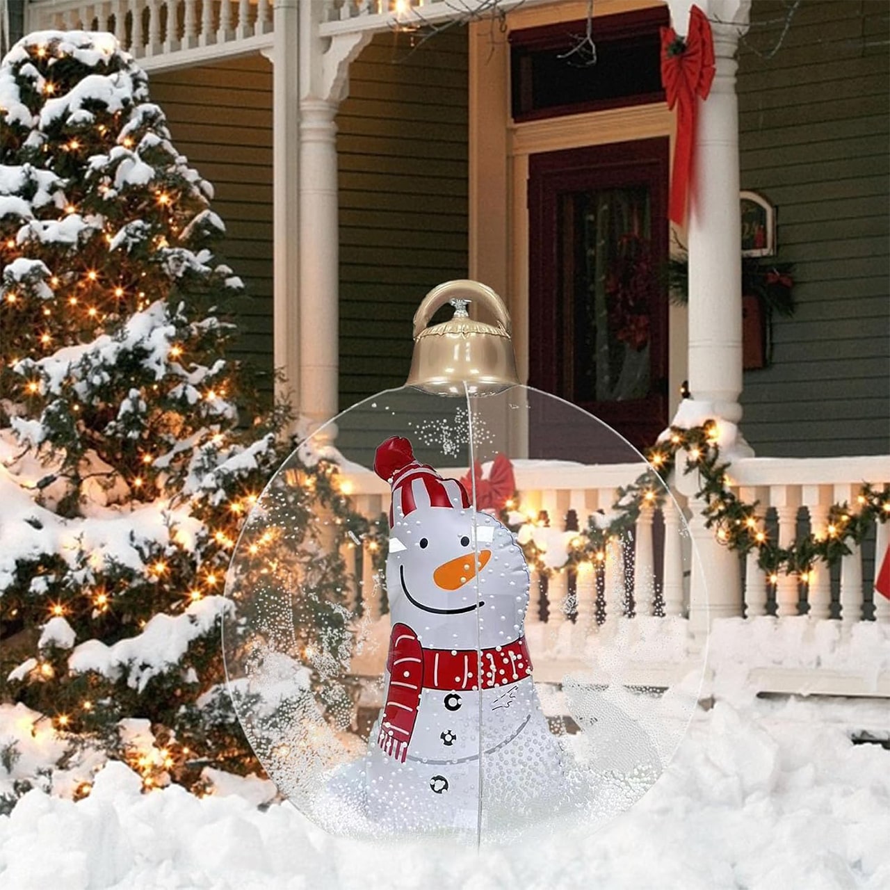 GlowySnowy, Christmas ball with snowman motif and light - Image 1