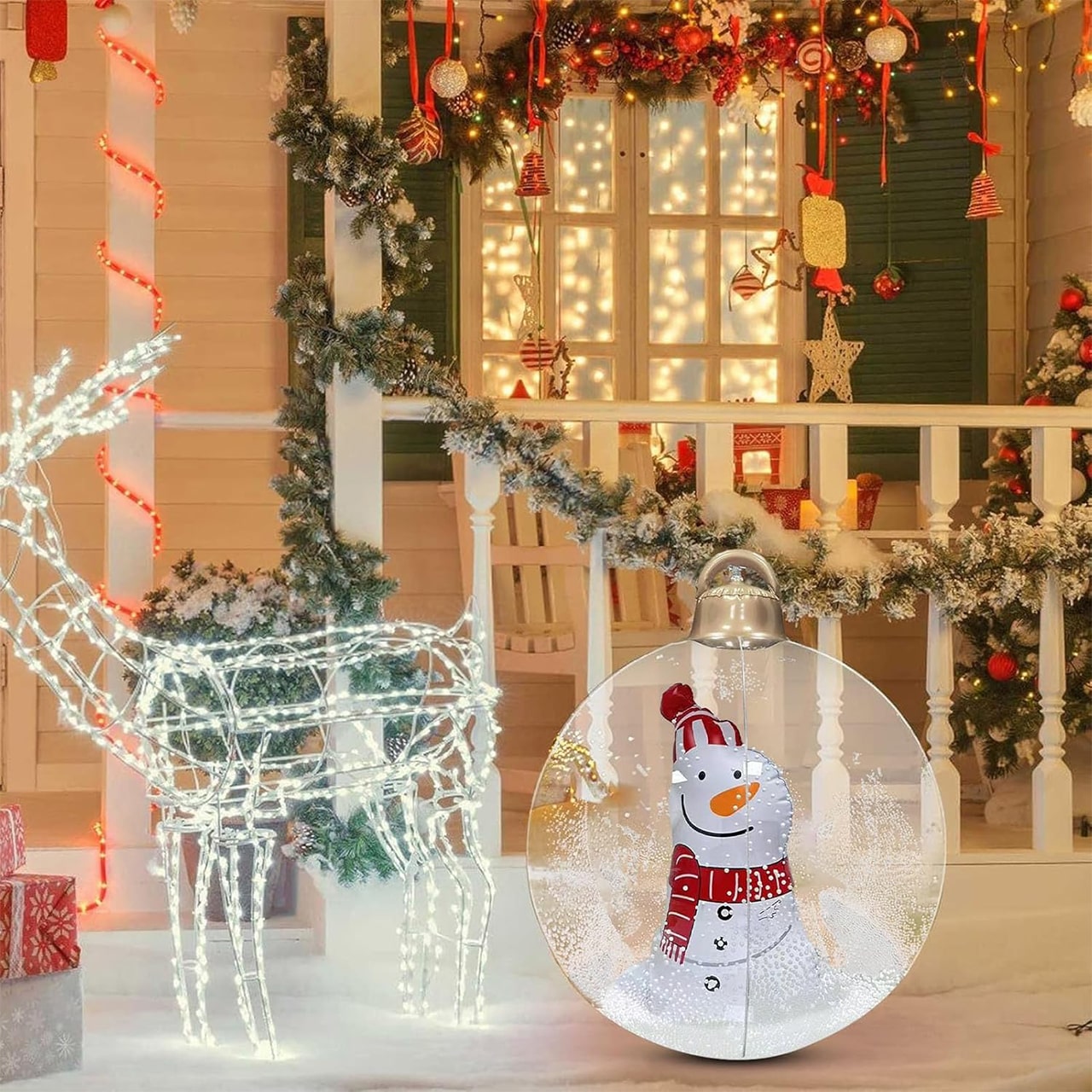 GlowySnowy, Christmas ball with snowman motif and light - Image 8