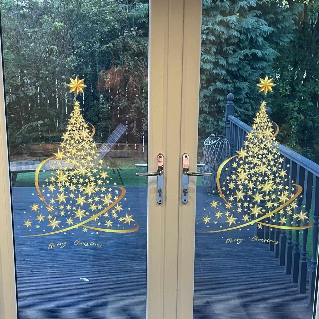 GoldenTree, Christmas window stickers in gold (2 pcs) - Image 2