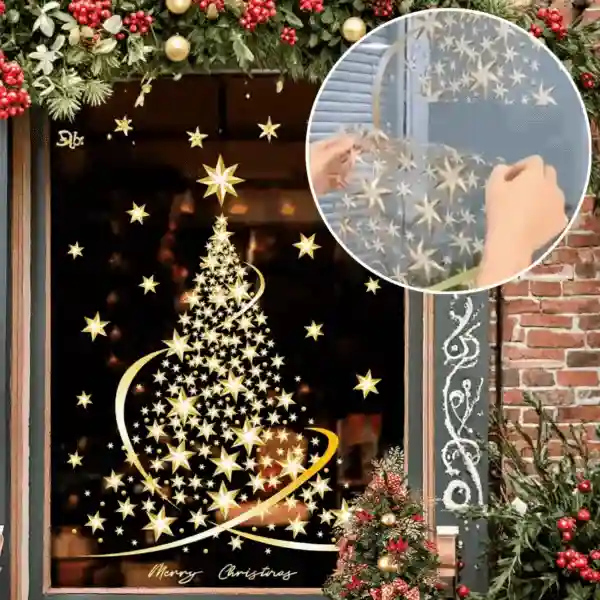 GoldenTree, Christmas window stickers in gold (2 pcs) - Image 8