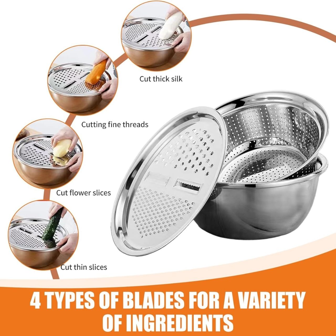 GraterBowl, 8-in-1 multi-purpose kitchen scraper with bowl - Image 6