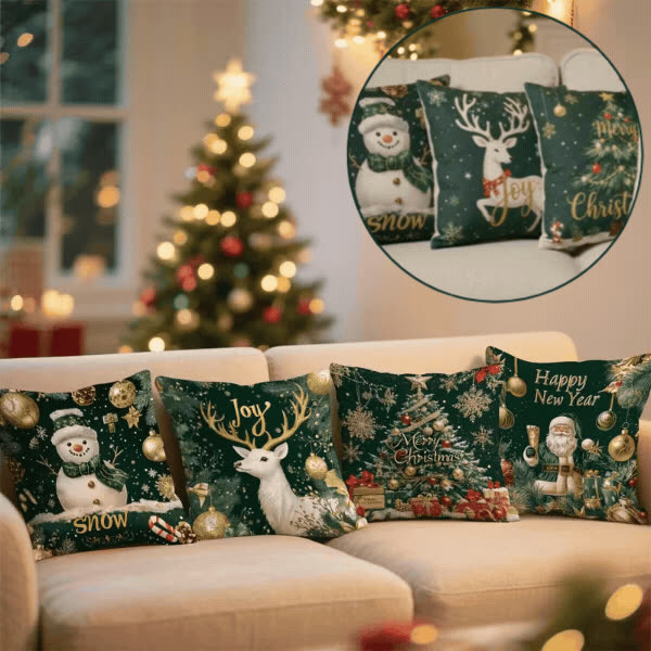 Christmas Cushion Covers (4 Pieces), GreenXmass - video