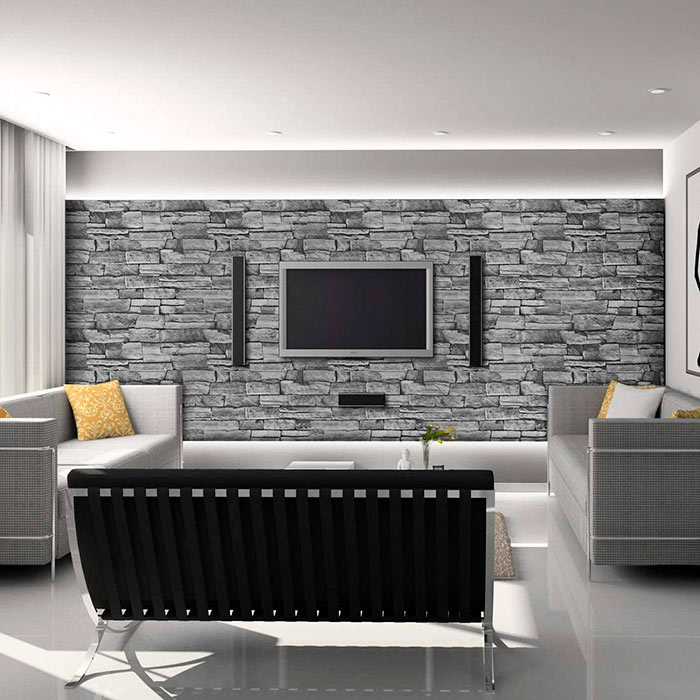 GreyBricks, self-adhesive wall stickers with 3D grey brick look - Image 5