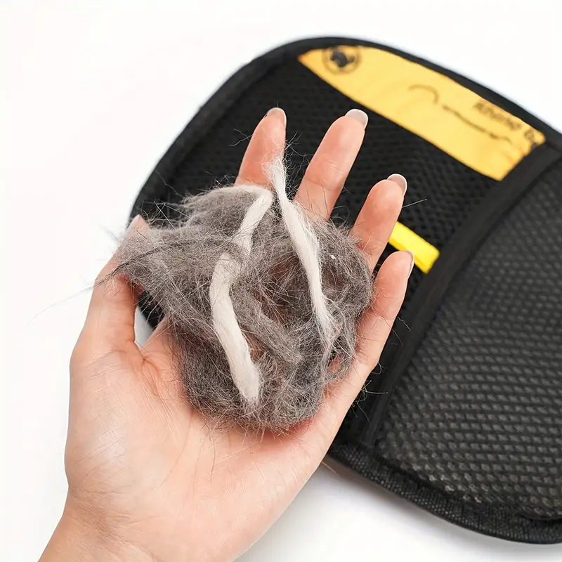 After use, the hair is quickly removed from the glove, ready for the next use.