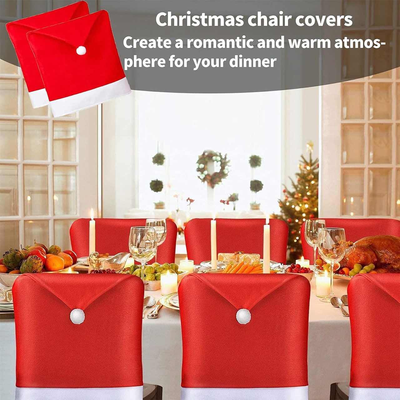 HatBundle, Santa hat place mat (20 pieces) and festive chair cover (4 pieces) - Image 2