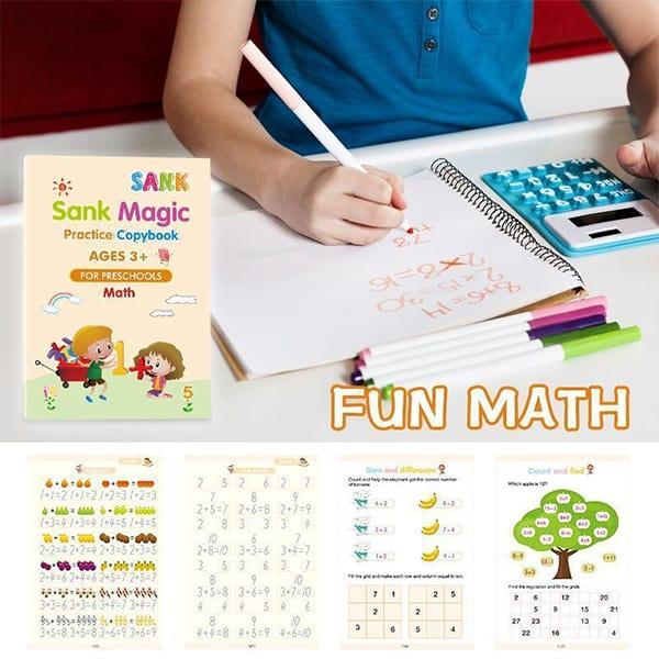 KidBook, 4-part set of writing and drawing workbooks with magic erase pen - Image 8