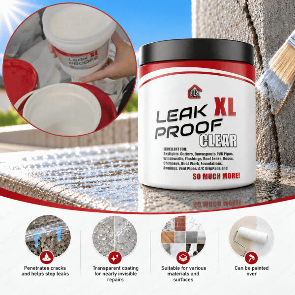 Transparent coating for sealing cracks, LeakProof - video