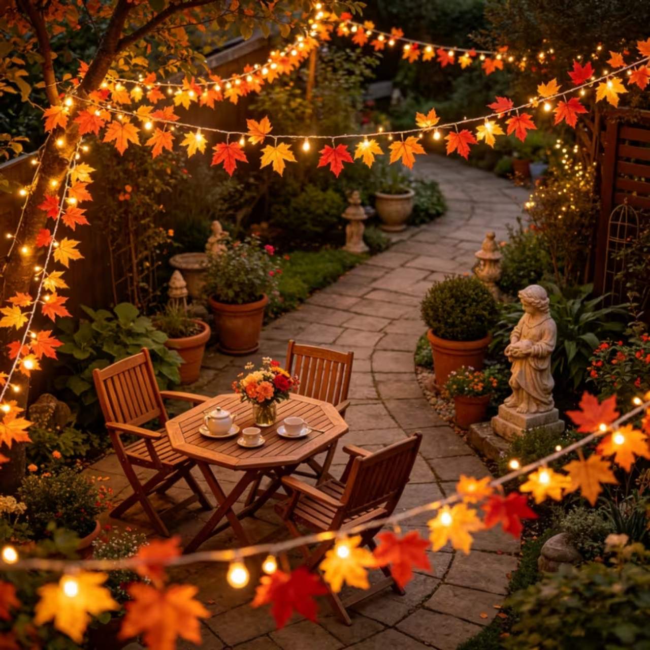 Solar LED string light with autumn leaves, MapleLeaf - Image 2