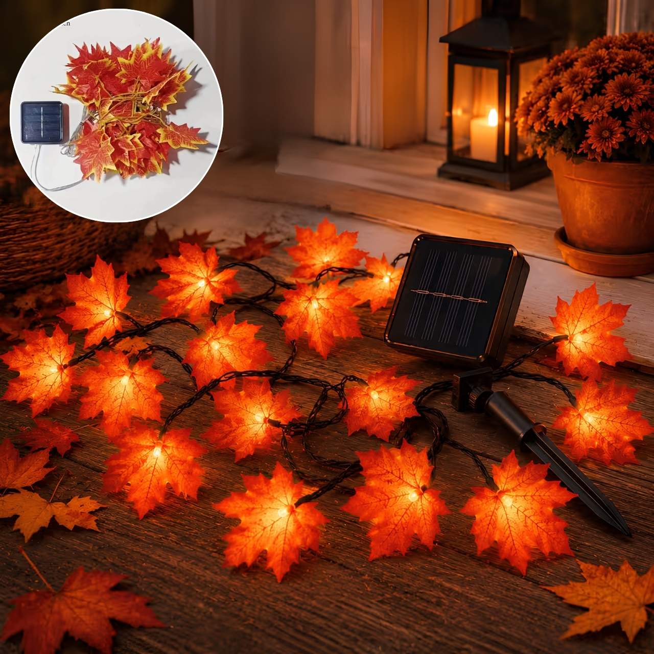 Solar LED string light with autumn leaves, MapleLeaf - Image 5