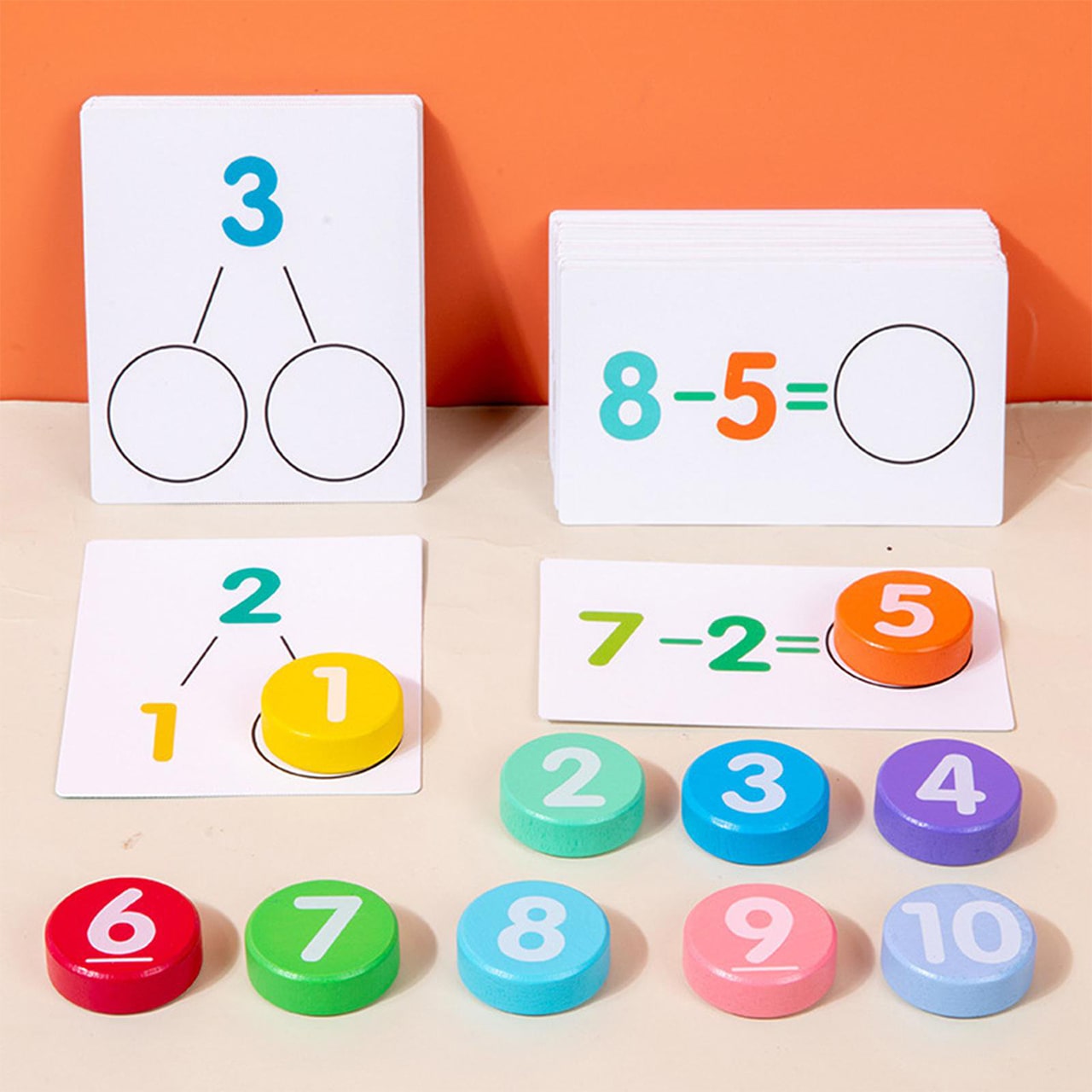 56 cards with different maths problems.
