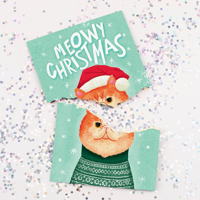 MeowCard, a fun sound Christmas card with a cat - Image 4