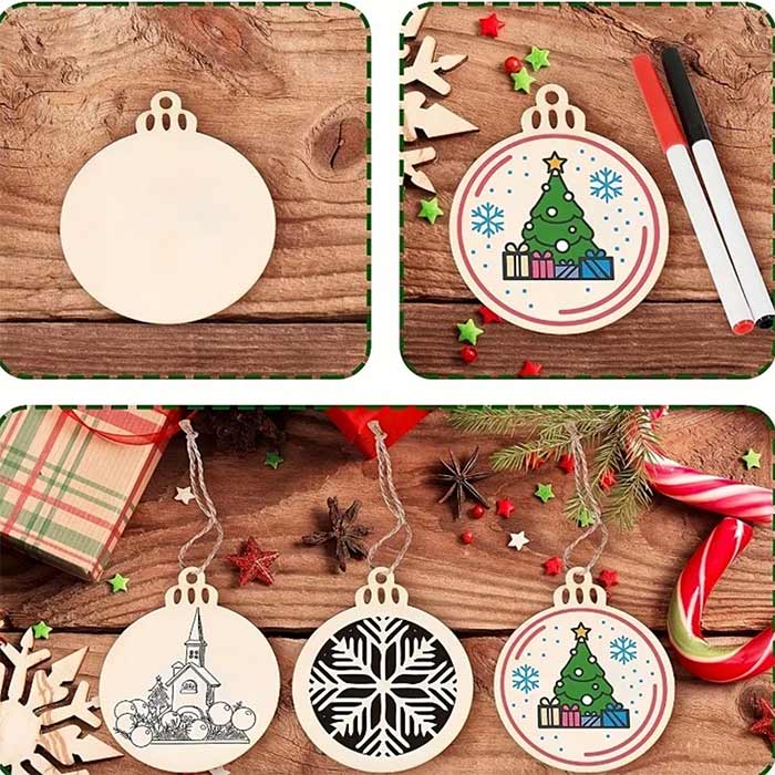 Ornaments, wooden Christmas ornaments that you create yourself (30 pieces) - Image 6