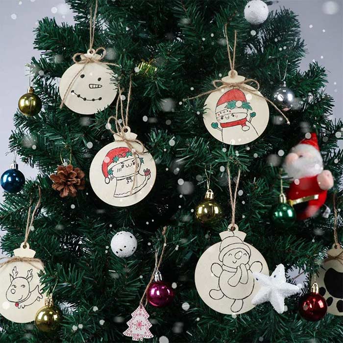 Ornaments, wooden Christmas ornaments that you create yourself (30 pieces) - Image 8