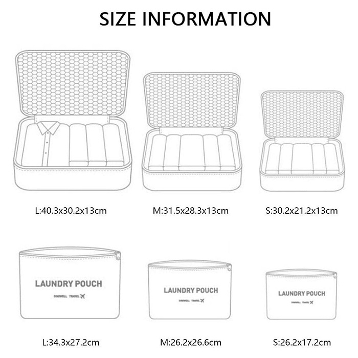 Travel organising bags (6 pieces) - Image 2