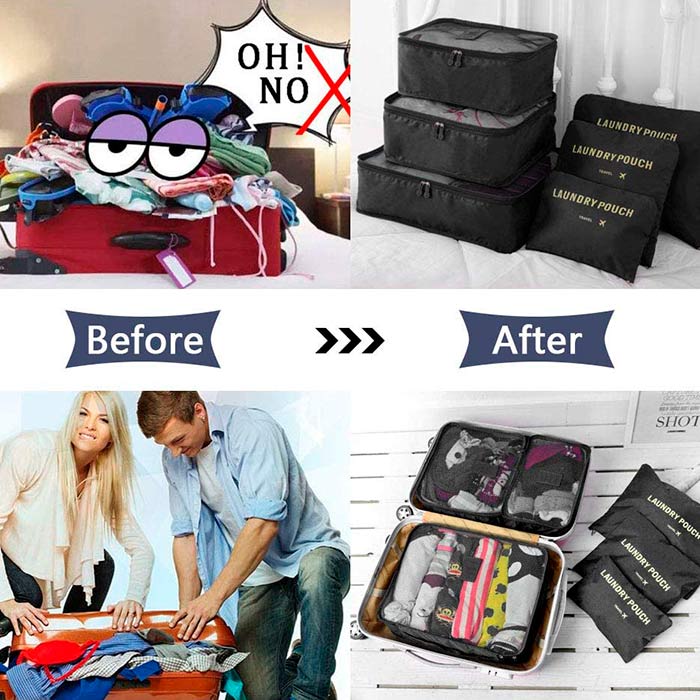 Travel organising bags (6 pieces) - Image 4