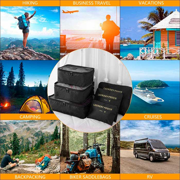 Travel organising bags (6 pieces) - Image 6